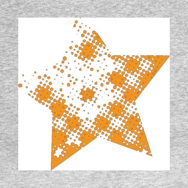 abstract orange star by blue orange abstract